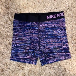 Nike shorts with lined print